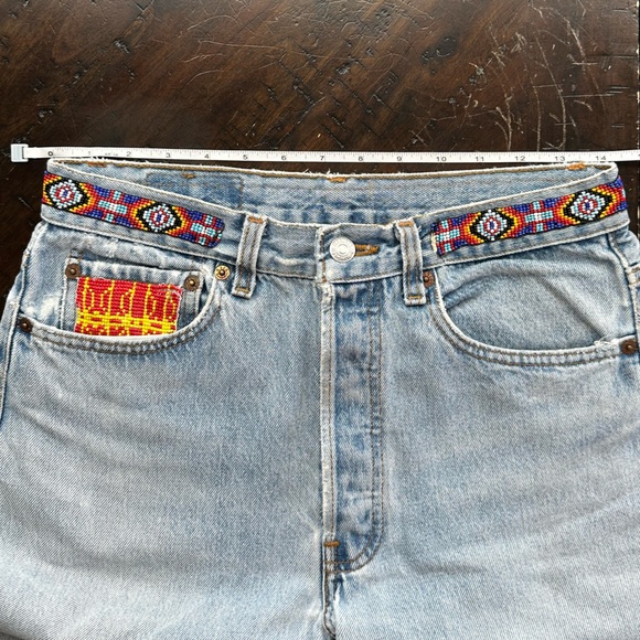 VINTAGE Buzz 18 Reworked Levi’s 501s - Beaded Embellished Jeans from the 90s - Picture 7 of 16